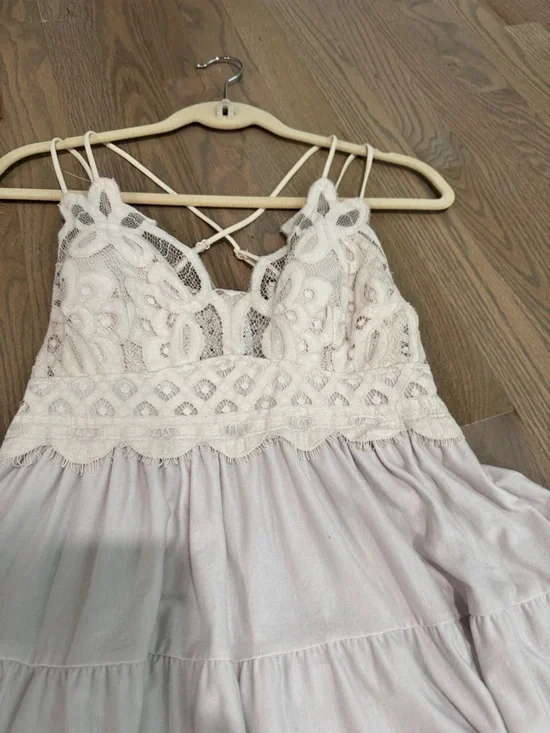 Zenana Dress Womens Size L Light  Beige Halter Mini Fit & Flare Boho - Picture 2 of 6